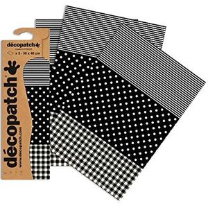 Decopatch Papier nr. 485 (zwart met witte stippen, 395 x 298 mm) 3 stuks