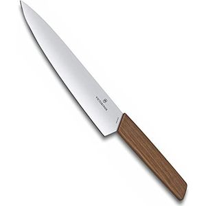 Victorinox, 6.9010.20G, Zwitsers modern, tranchiermesser, extra scherpe schijf, met rechte sluiting, met edlem houten klauw, bruin, gemaakt in Zwitserland,