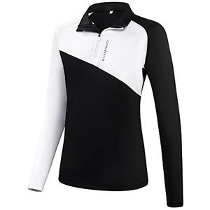 Black Crevice Dames functioneel shirt met ritssluiting, wit/zwart, maat 46