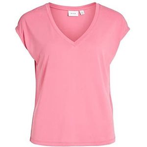 VILA Vimodala V-hals S/S Top/Su - Noos T-shirt voor dames, Roze