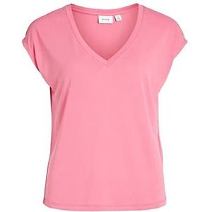 Vila Vimodala Dames T-Shirt V-hals S/S Top/Su-Noos, Roze