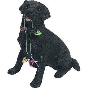 Sandicast Labrador Retriever zwart met vakantieverlichting, kerstdecoratie, meerkleurig (XSO012)