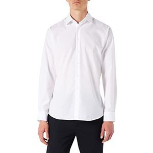 Seidensticker Heren Kent Sr Business Formele Shirt met lange mouwen, Wit (Wit 1), Wit (Wit 1)