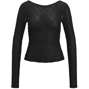 JXLEAH LACE STR LS DEEP Back Top JRS, Noir, S