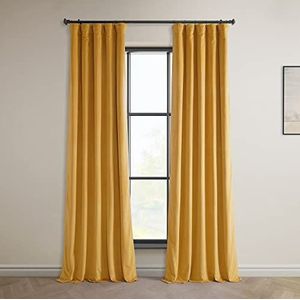 HPD Half Price Drapes VPYC-P Heritage Gordijn van pluche (1 paneel), 127 x 244 cm, goud Aztekenpatroon