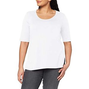 Ulla Popken Dames T-shirt met korte mouwen Regular Fit 658961, wit (wit 20)