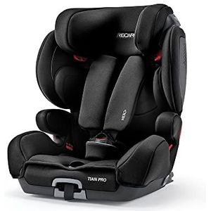 Recaro Kids Tian Pro Autostoel, (9-36 kg), comfort en veiligheid, universele installatie, groep 1-2-3, Isofix-aansluitingen groep 2-3 (optioneel gebruik), kantelbaar, Core Deep Black, zwart