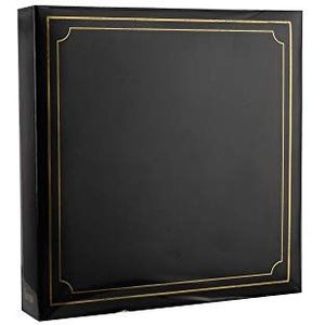 ARPAN Extra groot zelfklevend fotoalbum met 3-ringband, gevoerde omslag, 20 vellen/40 pagina's (zwart)