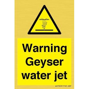 Geyser Water Jet waarschuwingsbord 50 x 75 mm A8P