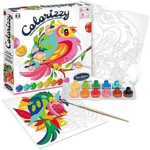 Sentosphere 3904505 Colorizzy Schilderen op nummer, schilderset voor kinderen, vogels, creatieve set, doe-het-zelf