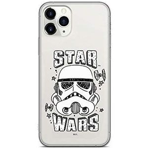 Originele Star Wars Stormtrooper iPhone 11 Pro hoes - 100% passend en op maat gesneden - gedeeltelijk transparante siliconen case