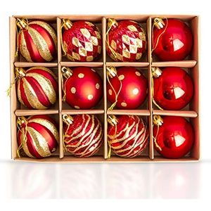 Set van 32 kerstballen bruiloft decoratie hangende bal rood 4 cm