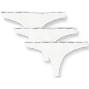 Calvin Klein 3 stuks string (Low-rise) 000qd5209e string voor dames, Wit (wit/wit/wit)