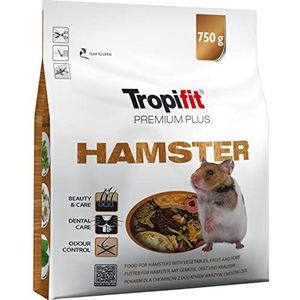 Hamster Premium Plus 750 g – compleet voer voor hamsters met peulvruchten, fruit en fijne kruiden