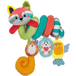 Clementoni - Soft Happy Animals-Spiraal, zacht speelgoed om op te hangen, speelgoed voor babykinderwagen 0-36 maanden, 100% wasbaar, meerkleurig, 17799