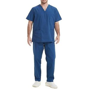 MISEMIYA - Uniforms Ref.6801-6802 medisch uniform met bovendeel en broek, uniseks, marineblauw, L, Navy Blauw