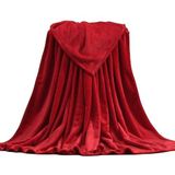 Komfortec Fleece Deken - Met kasjmier gevoel - Plaid - 240x220 cm – Super Zacht – Bordeaux Rood