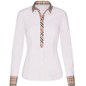 Seidensticker Blouse met lange mouwen, rechte pasvorm, stretch, lange mouwen, damesblouse, wit (01)