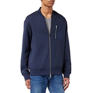 Armani Exchange Sweatshirt met lange mouwen voor heren, logo op de linkerkant, voorzak, Blauw