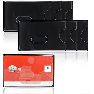 WallTrust RFID NFC Blocker beschermhoes van hard plastic voor creditcards, transparant, Zwart/Transparant