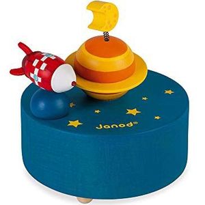 Janod - Muziekdoos van Galaxy hout – decoratie voor kinderkamer – vanaf 3 jaar, J04670