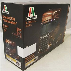 Italeri 553897 Scania 3897 R730 V8 zwart amber vrachtwagen model kit 1:24