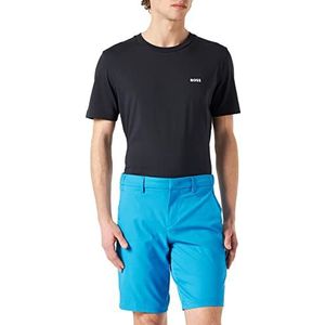 BOSS Litt slim fit shorts voor heren, van keperbinding, stretch en waterafstotend materiaal, Open Blue489