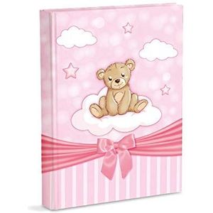 Mareli Fotoalbum, roze, geboorte, meisjes, met dagboek, 23 x 30 cm, 56 witte pagina's en 4 aanpasbare pagina's, dikke en duurzame kartonnen pagina's, afgewisseld met Pergamino