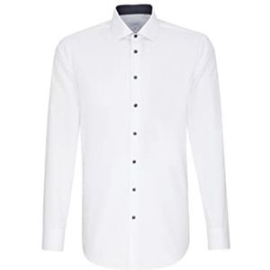 Seidensticker Slim Fit kreukvrij lange mouwen kentkraag zakelijk overhemd heren, wit, 37, Wit.