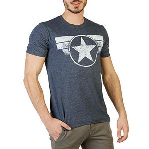 Marvel Captain America T-shirt voor heren met logo, Chinees Navy Blauw