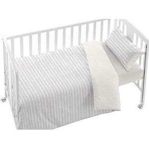 Burrito Blanco Dekbedovertrek voor babybed | Maxiberwieg dekbedovertrek 70 x 120 | Maxiwieg 70 cm | 100% Katoen | Verkrijgbaar in meer maten en kleuren | Grijs