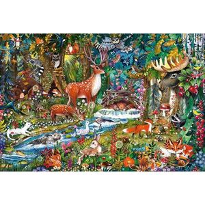 Schmidt Spiele 56532 puzzel dieren in de bossen van Europa, 150 stukjes, graskarton, meerkleurig