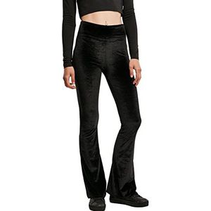 Urban Classics Fluwelen dameslegging met hoge taille, zwart.