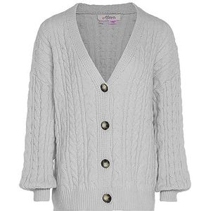 Aleva Cardigan ample en tricot pour femme avec manches longues et col en V en acrylique gris clair mélangé Taille XL/XXL, Gris clair mélangé., XL