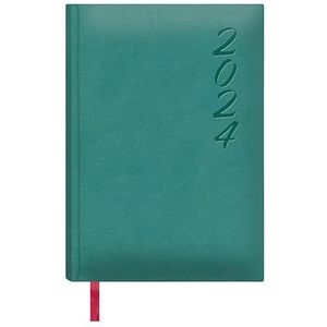 Dohe - Agenda 2024 – dagblad – afmetingen 15 x 21 cm (A5) – 336 pagina's – ingenaaide omslag – hardcover – kleur groen – model Brasilia