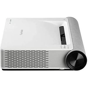 Viewsonic X2000L-4K laserprojector met ultrakorte afstand (4K, 2000 ANSI lumen, 2 HDMI-poorten, USB, 2 x 10 W + 2 kubussen van 25 W, 5G internetontvangst), wit