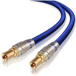 IBRA 0.5m coaxiale antennekabel > mà¢le | Coaxiale kabel (Koax) HDTV/Full HD | UHF/RF | Vergulde contacten | Blu