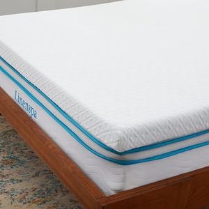 Linenspa 7,5 cm geltraagschuim matrasoplegger met wasbare overtrek - topper 120 x 200 cm