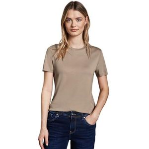 T-shirt basique de couleur unie, Safari beige., 46