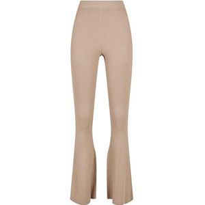 Urban Classics Bootcut leggings voor dames met ribgebreid, Taupe