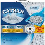 CATSAN Active Fresh – minerale kattenbakvulling met witte klei en actieve kool – geurcontrole, 5 l