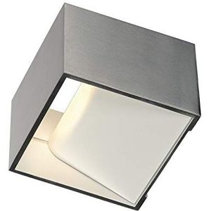 wandlamp - vierkant - led - 5w - 3000k - slv logs in - ip20 - geborsteld aluminium