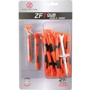 Zero Friction 30 x Unisex Golftees 3-klauw toren, maat 8,9 cm, oranje, Eén maat