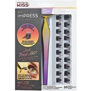 KISS imPRESS Valse wimperset om op te drukken, puntjes, zwart, geen lijm nodig, geen gedoe, onzichtbare tape, natuurlijk, 24 uur, zonder schade, zonder kleverige resten, mooi, snel en eenvoudig