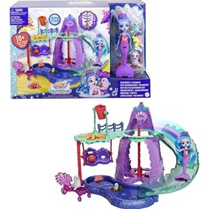 Enchantimals Oceaan koninkrijk zeemeerminnenwaterpark, met minipop Shayda Otarie, minifiguren en accessoires, kinderspeelgoed HCG03