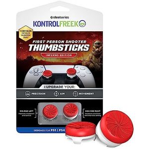 KontrolFreek FPS Freek Inferno Controller voor Playstation 4, PS4 en Playstation 5, PS5-controller, 1 hoog, 1 middelgroot, rood/wit