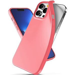 Goospery Soft Feeling Jelly Compatibel met iPhone 13 Pro Max telefoonhoes Soft Feeling & kleurrijk krasbestendige beschermhoes met dunne TPU achterkant (Flamingo)