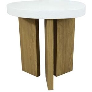 Romimex Bijzettafel wit naturel MDF hout 46 x 48 x 36 cm