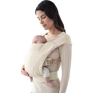 Ergobaby Embrace Babydrager voor pasgeborenen, fysiologisch en ergonomisch, extreem zacht, crème