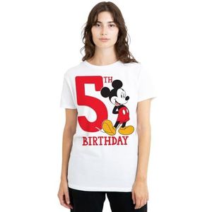 mandarin creative ltd Mickey Mouse T-shirt pour femme 5ème anniversaire Blanc Taille XL, blanc, XL